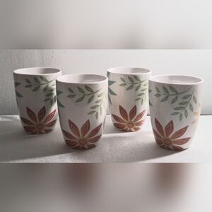 Vtg Corelle Coordinates Happy Days Mugs, Set Of 4